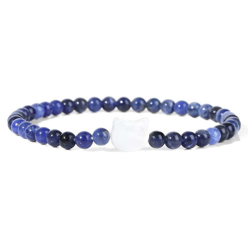 Pulsera de cuentas de piedra natural Olivenorma Nacre Kitten de 4 mm