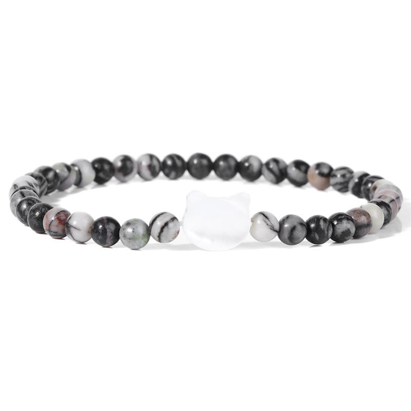 Pulsera de cuentas de piedra natural Olivenorma Nacre Kitten de 4 mm