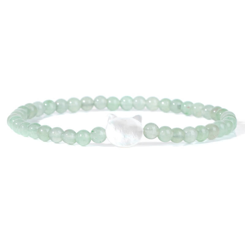 Pulsera de cuentas de piedra natural Olivenorma Nacre Kitten de 4 mm