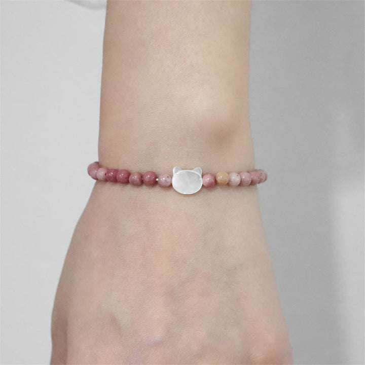 Pulsera de cuentas de piedra natural Olivenorma Nacre Kitten de 4 mm
