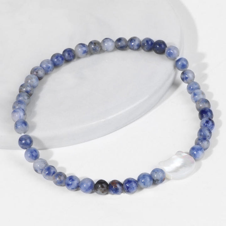 Pulsera de cuentas de piedra natural Olivenorma Nacre Kitten de 4 mm