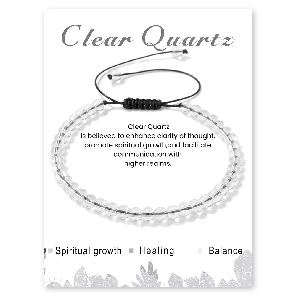 Pulsera con cordón de cuentas de piedra natural de 4 mm/6 mm de Olivenorma