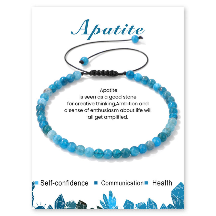 Pulsera con cordón de cuentas de piedra natural de 4 mm/6 mm de Olivenorma