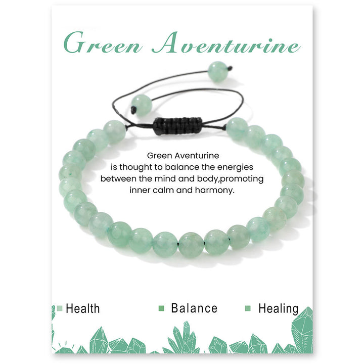 Pulsera con cordón de cuentas de piedra natural de 4 mm/6 mm de Olivenorma