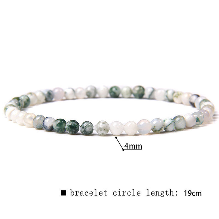 Pulsera de cuentas de piedra natural de 4 mm de Olivenorma