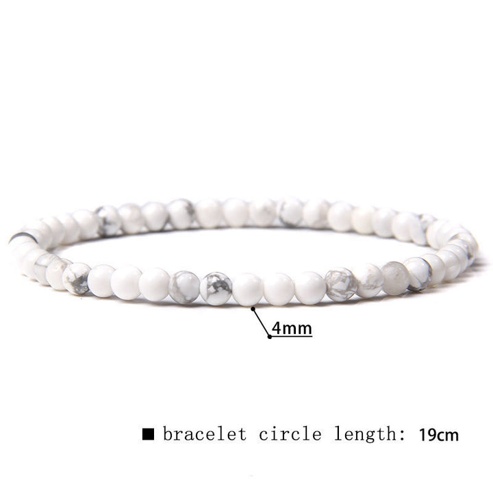 Pulsera de cuentas de piedra natural de 4 mm de Olivenorma