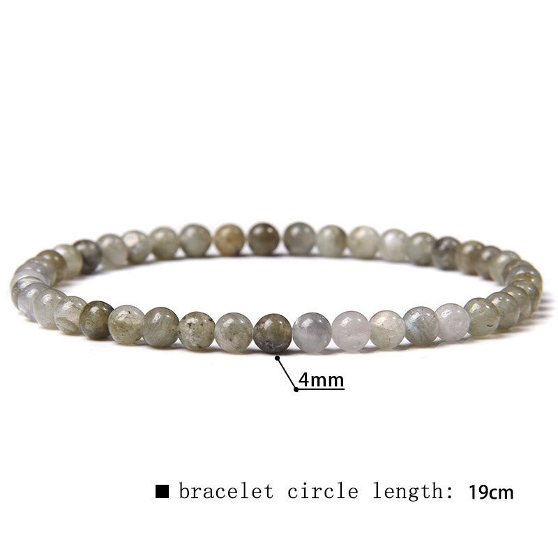Pulsera de cuentas de piedra natural de 4 mm de Olivenorma