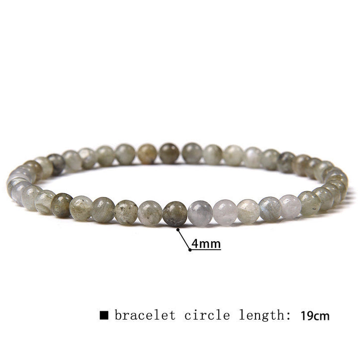 Pulsera de cuentas de piedra natural de 4 mm de Olivenorma