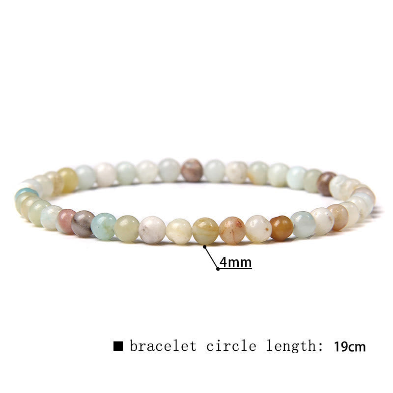 Pulsera de cuentas de piedra natural de 4 mm de Olivenorma