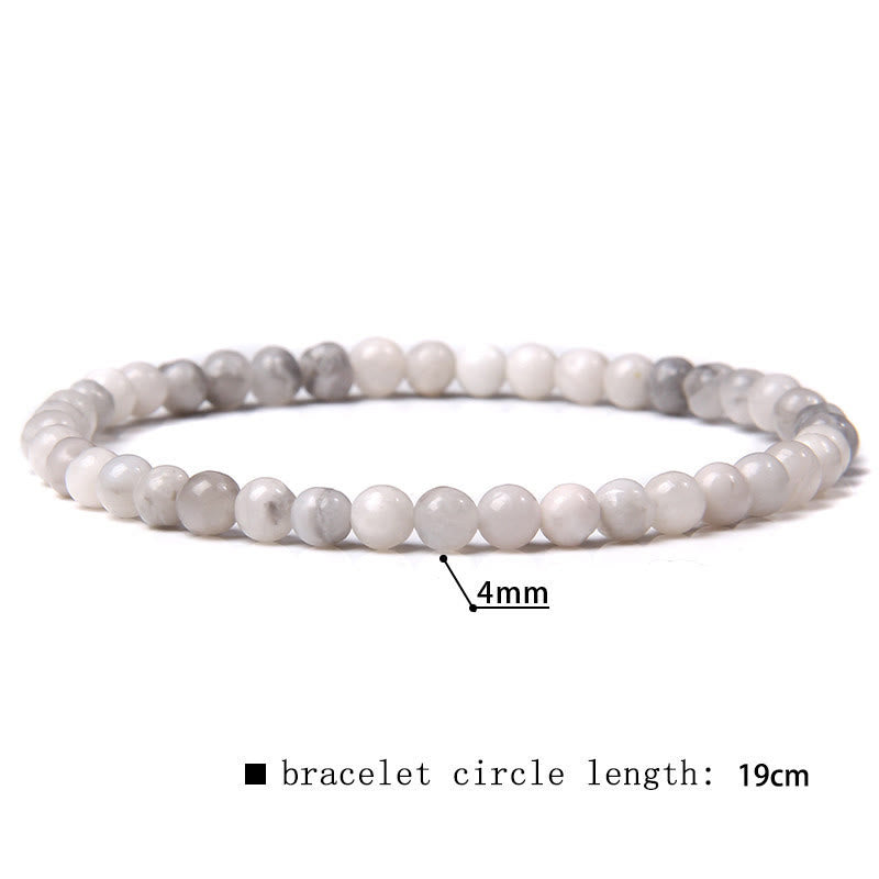 Pulsera de cuentas de piedra natural de 4 mm de Olivenorma