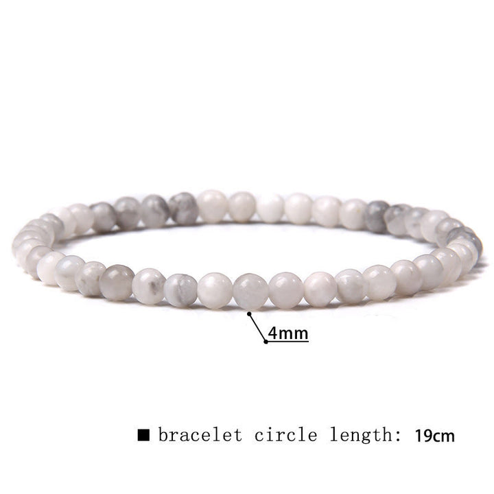 Pulsera de cuentas de piedra natural de 4 mm de Olivenorma