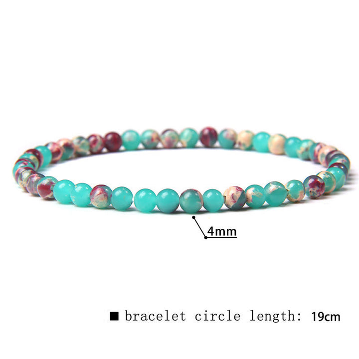 Pulsera de cuentas de piedra natural de 4 mm de Olivenorma