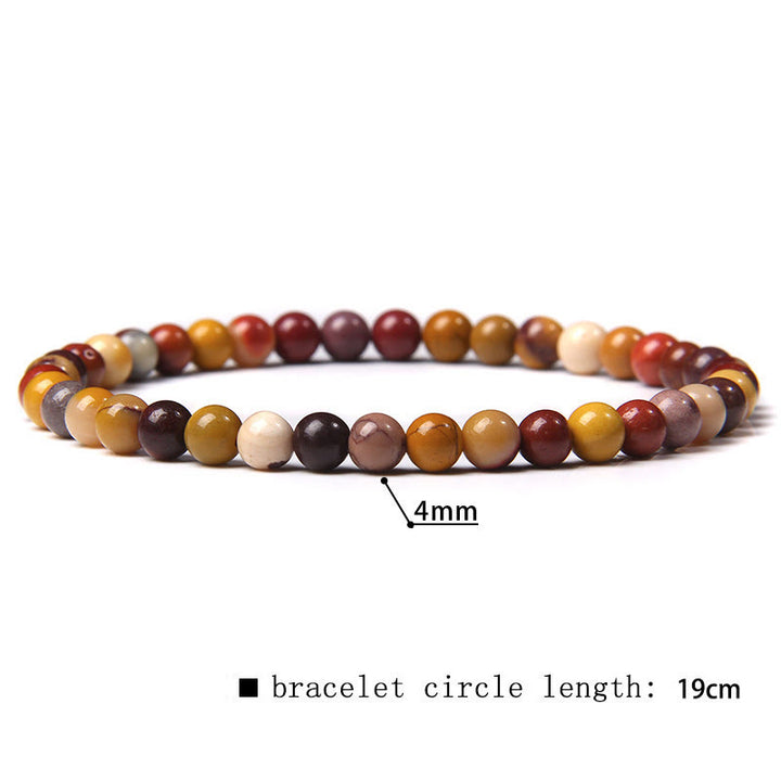 Pulsera de cuentas de piedra natural de 4 mm de Olivenorma