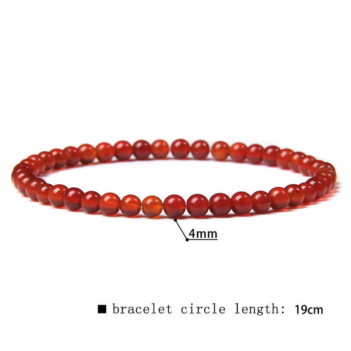 Pulsera de cuentas de piedra natural de 4 mm de Olivenorma