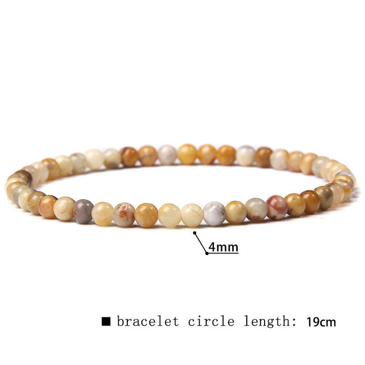 Pulsera de cuentas de piedra natural de 4 mm de Olivenorma