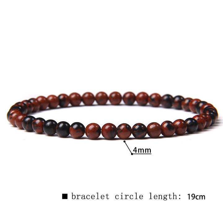 Pulsera de cuentas de piedra natural de 4 mm de Olivenorma