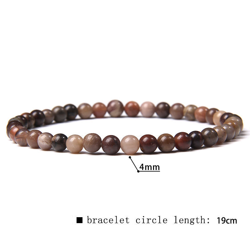 Pulsera de cuentas de piedra natural de 4 mm de Olivenorma