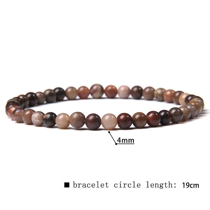 Pulsera de cuentas de piedra natural de 4 mm de Olivenorma
