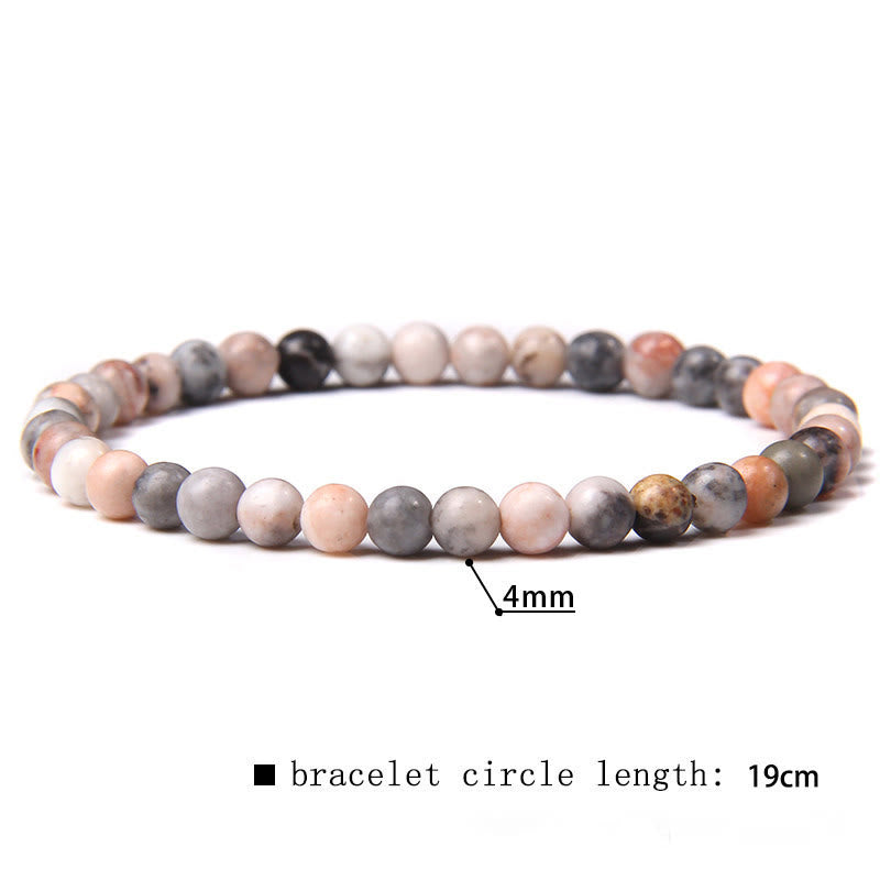 Pulsera de cuentas de piedra natural de 4 mm de Olivenorma