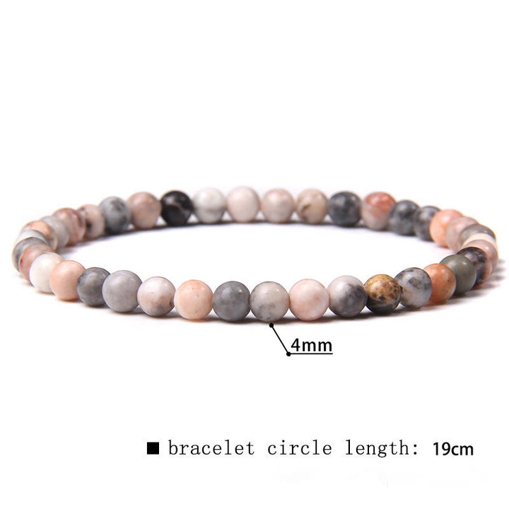 Pulsera de cuentas de piedra natural de 4 mm de Olivenorma