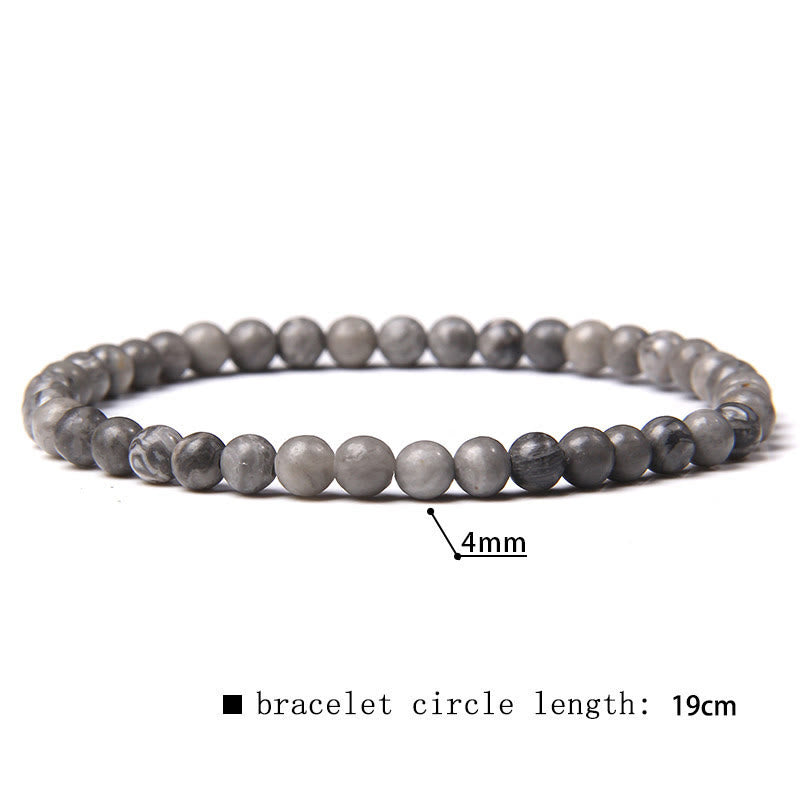 Pulsera de cuentas de piedra natural de 4 mm de Olivenorma