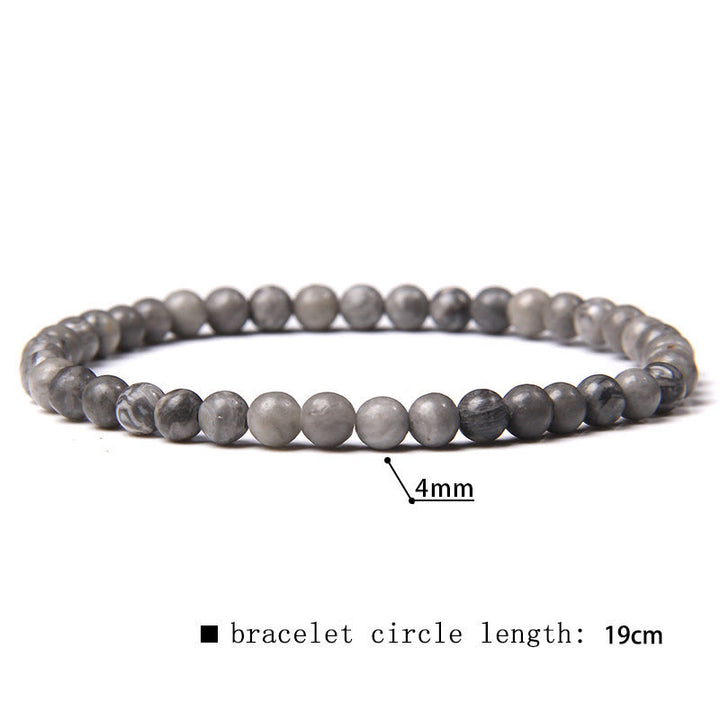 Pulsera de cuentas de piedra natural de 4 mm de Olivenorma