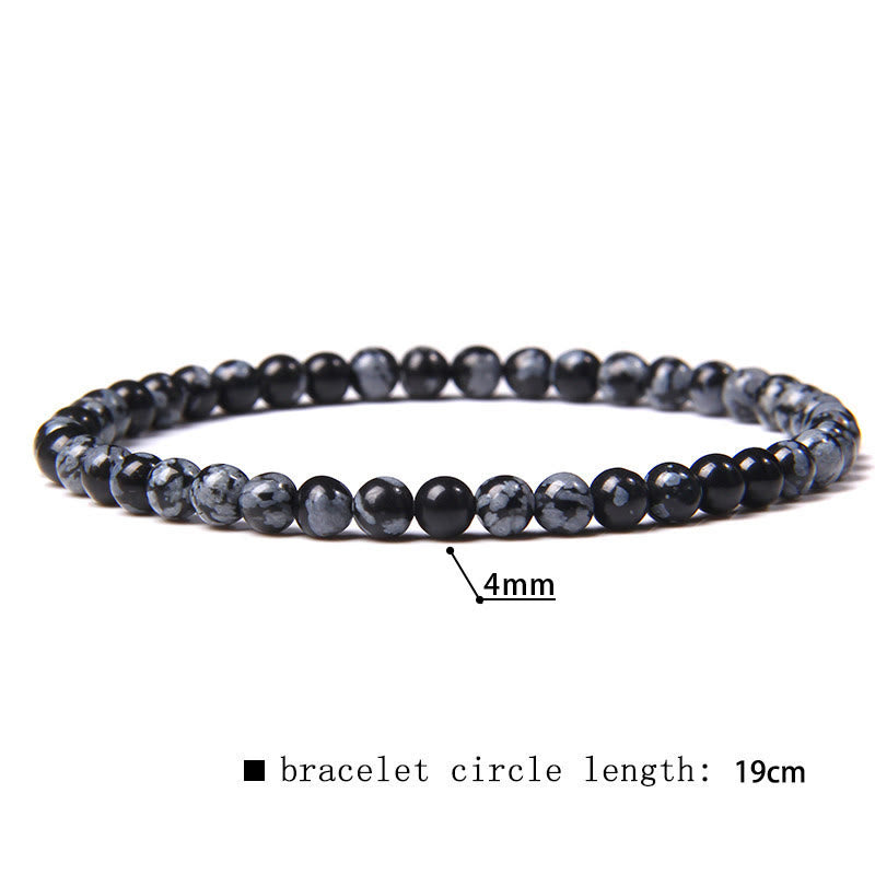 Pulsera de cuentas de piedra natural de 4 mm de Olivenorma