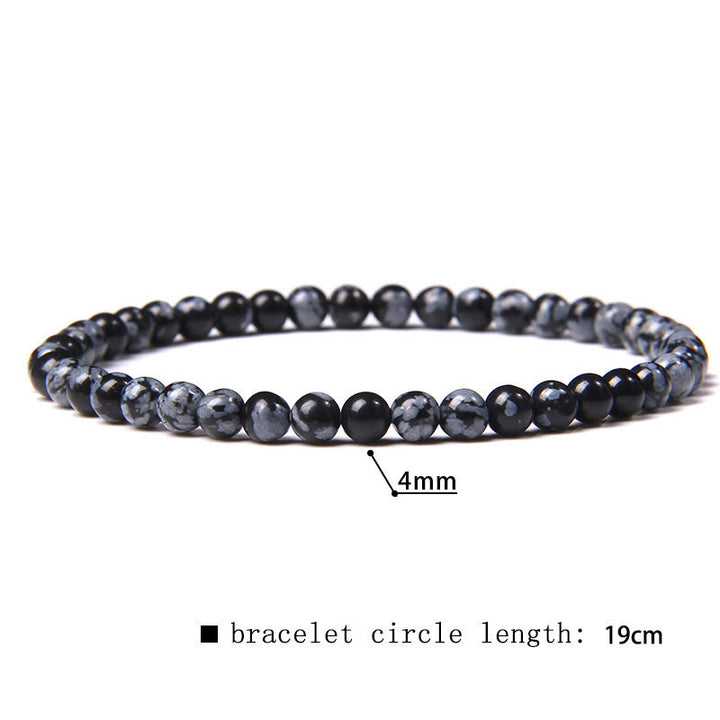 Pulsera de cuentas de piedra natural de 4 mm de Olivenorma