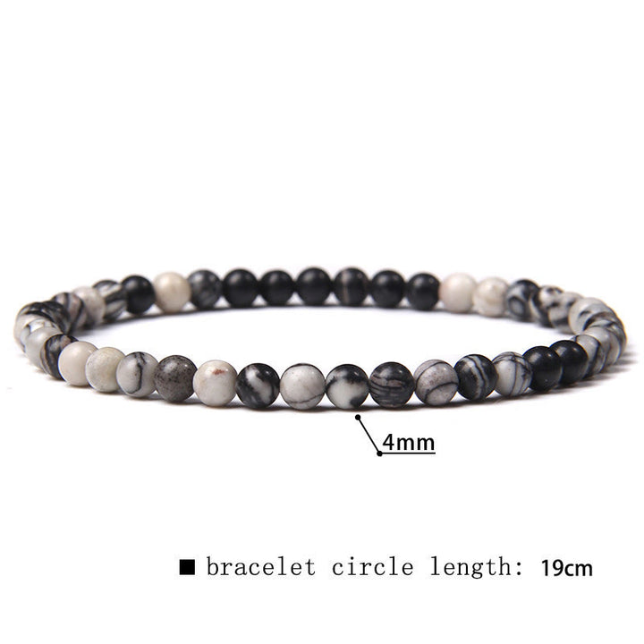Pulsera de cuentas de piedra natural de 4 mm de Olivenorma