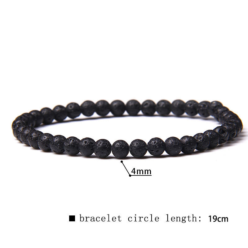 Pulsera de cuentas de piedra natural de 4 mm de Olivenorma