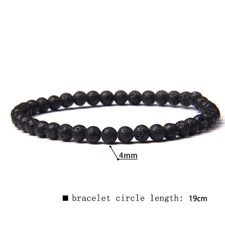 Pulsera de cuentas de piedra natural de 4 mm de Olivenorma