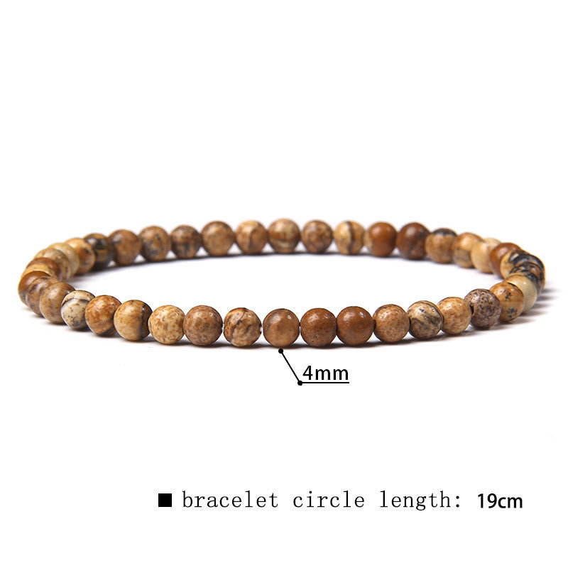 Pulsera de cuentas de piedra natural de 4 mm de Olivenorma
