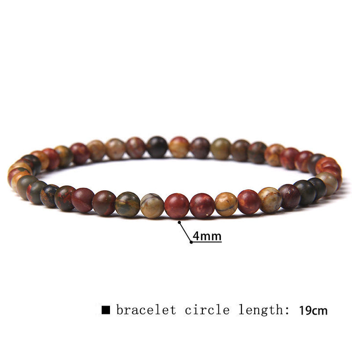 Pulsera de cuentas de piedra natural de 4 mm de Olivenorma