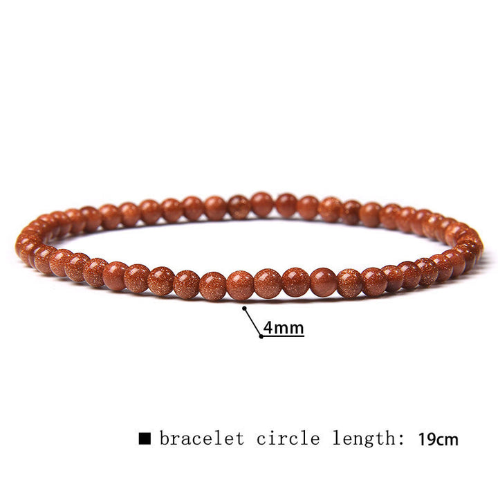 Pulsera de cuentas de piedra natural de 4 mm de Olivenorma