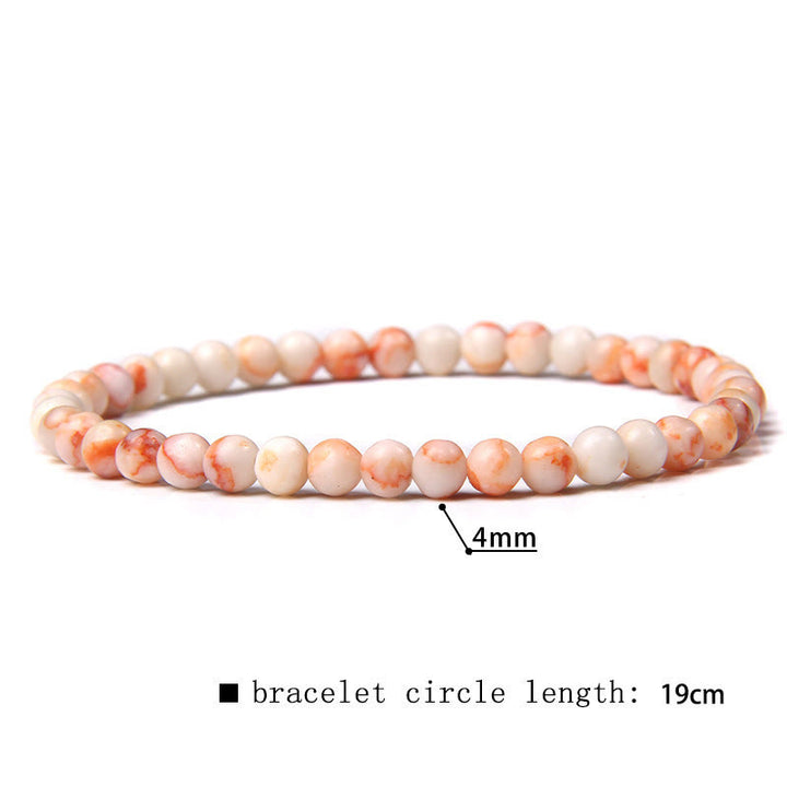 Pulsera de cuentas de piedra natural de 4 mm de Olivenorma
