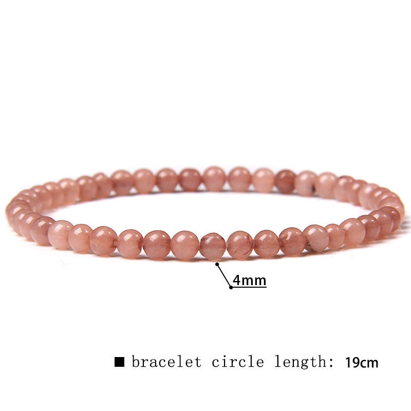 Pulsera de cuentas de piedra natural de 4 mm de Olivenorma