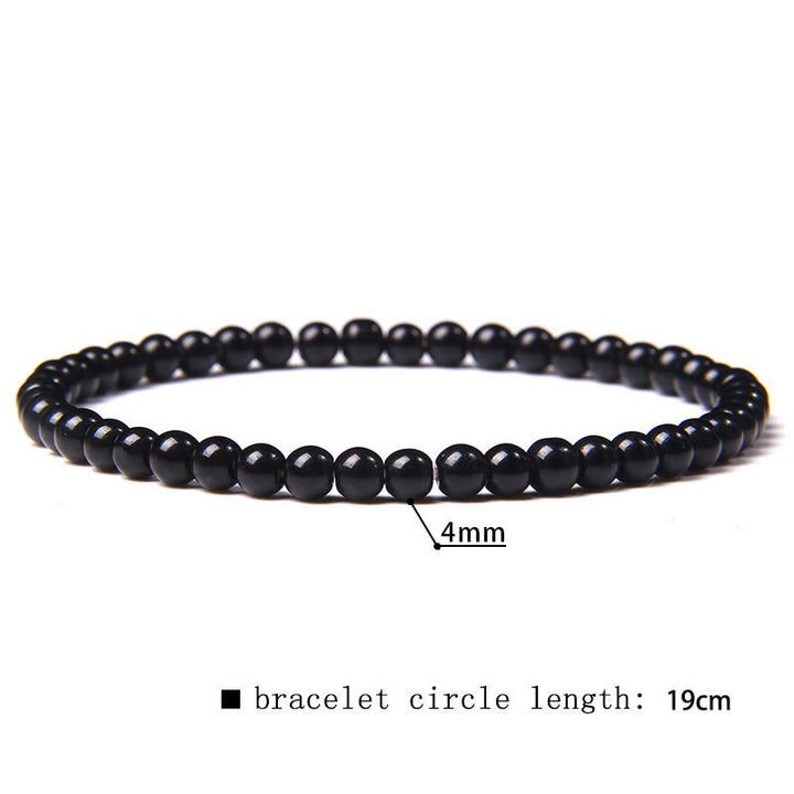 Pulsera de cuentas de piedra natural de 4 mm de Olivenorma