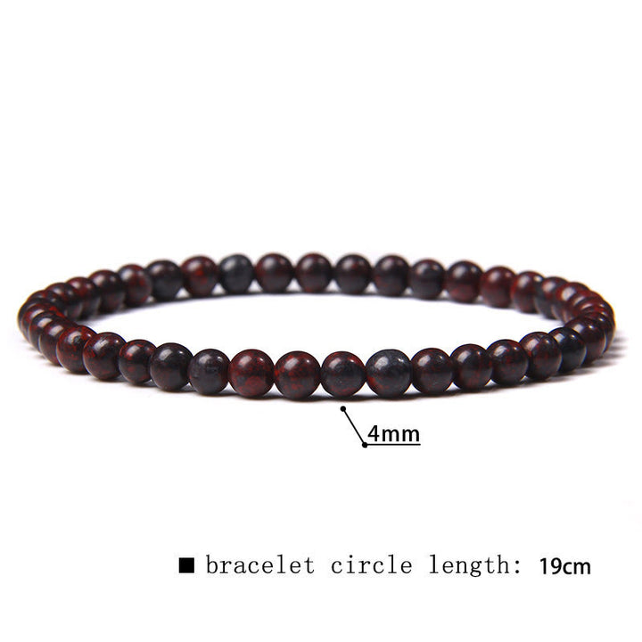 Pulsera de cuentas de piedra natural de 4 mm de Olivenorma
