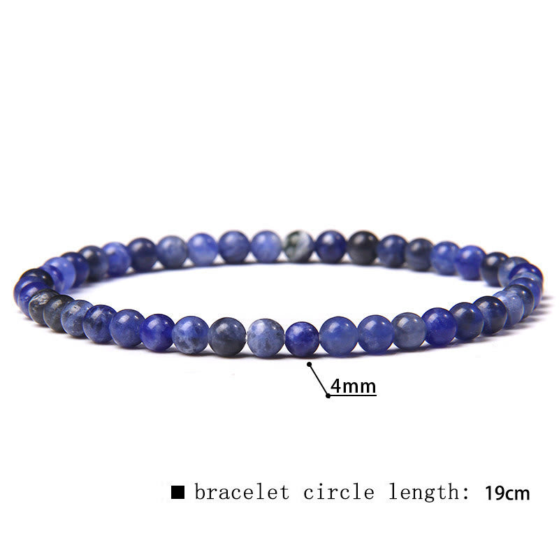 Pulsera de cuentas de piedra natural de 4 mm de Olivenorma