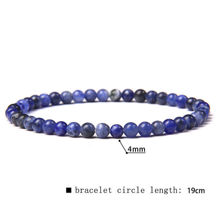 Pulsera de cuentas de piedra natural de 4 mm de Olivenorma