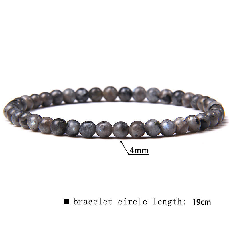 Pulsera de cuentas de piedra natural de 4 mm de Olivenorma