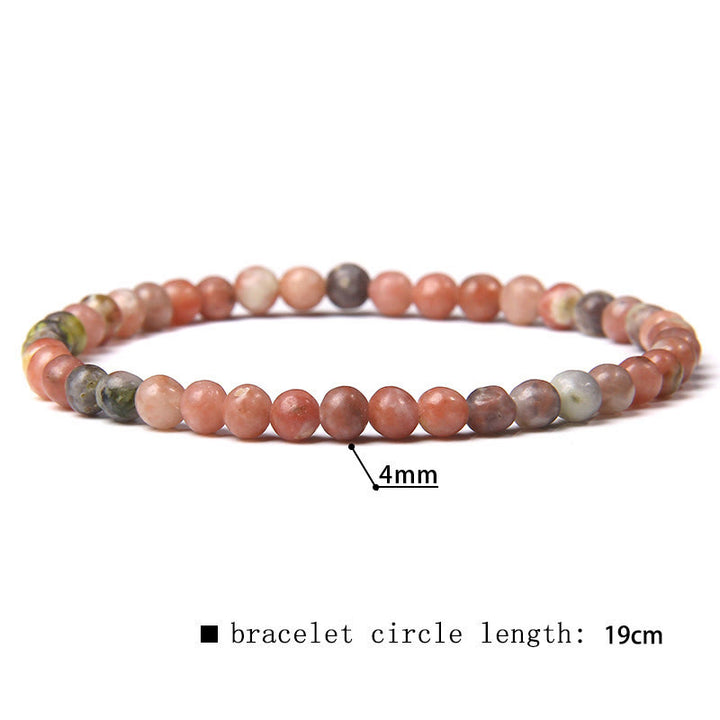 Pulsera de cuentas de piedra natural de 4 mm de Olivenorma