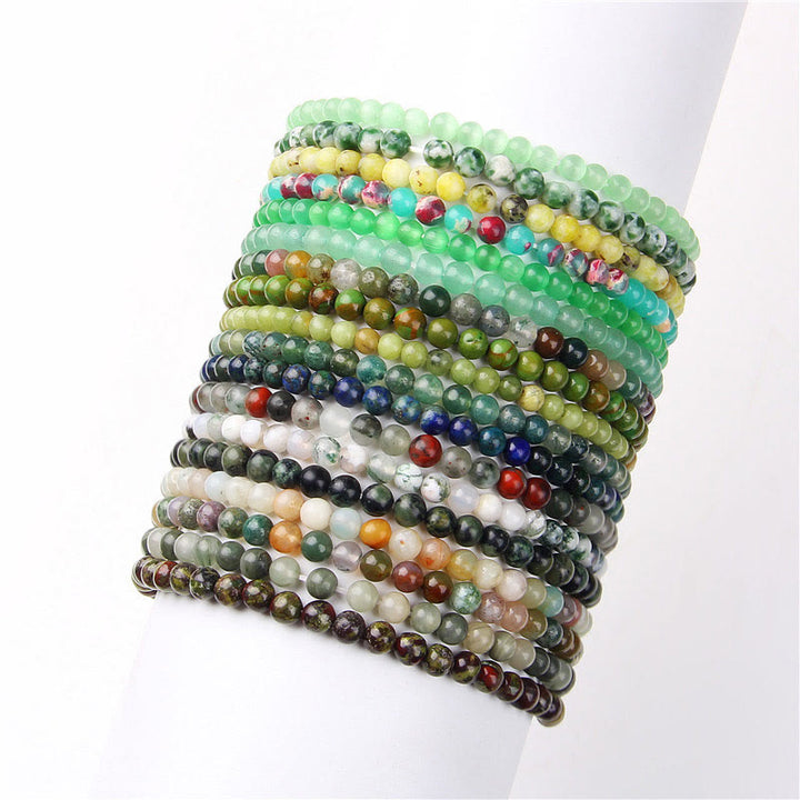 Pulsera de cuentas de piedra natural de 4 mm de Olivenorma