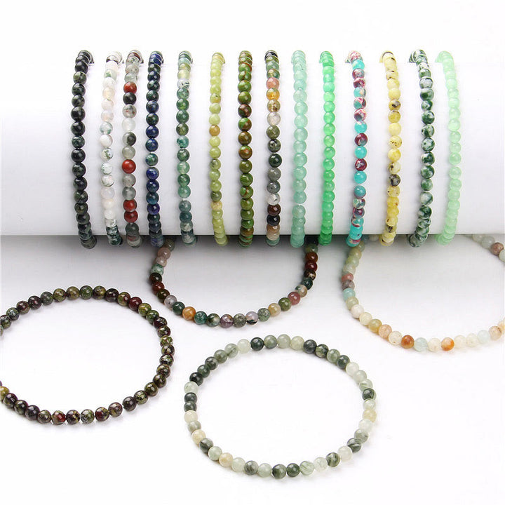 Pulsera de cuentas de piedra natural de 4 mm de Olivenorma