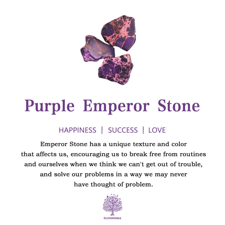 Pulsera de cuentas de piedra emperador violeta, amatista y granate de Olivenorma