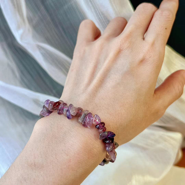 Pulsera de cuentas de amatista de cristal Super Seven de Olivenorma
