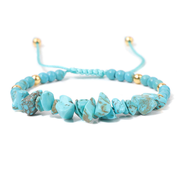 Pulsera con cordón de cuentas de piedra natural irregulares de Olivenorma