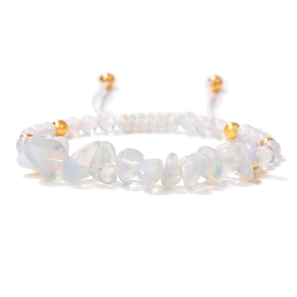 Pulsera con cordón de cuentas de piedra natural irregulares de Olivenorma