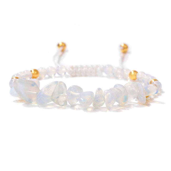 Pulsera con cordón de cuentas de piedra natural irregulares de Olivenorma