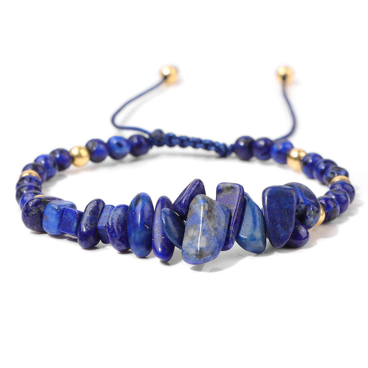 Pulsera con cordón de cuentas de piedra natural irregulares de Olivenorma